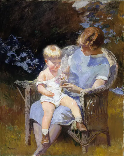 Marjorie and Little Edmund (1928) by Edmund Charles Tarbell